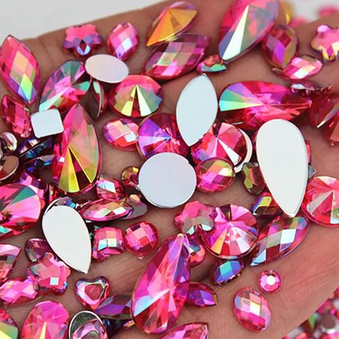 1000pcs AB Colorful Rhinestones Crystal Gems, Flatback Acrylic Gemstone Jewels, Craft DIY for Cosplay Pirate Halloween Costume Clothes Party, Nail Crafting Gems Accessories (00 Mixed Color AB) in Saudi Arabia