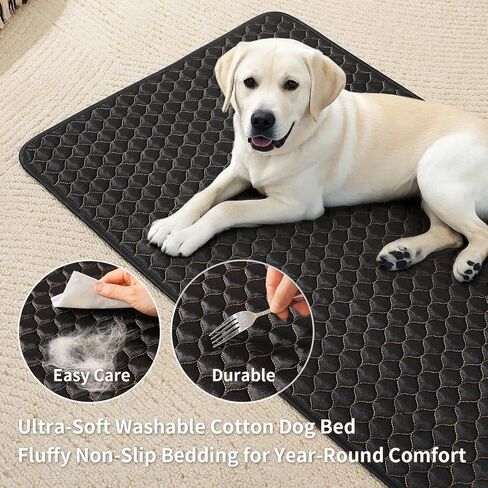 Dog Crate Pad for Dog Cages Soft Tricot Kennel Pad Anti-Slip Dog Bed Mat for Crates Durable Washable All Season Pet Beds Black 24×18×0.2inch in Saudi Arabia