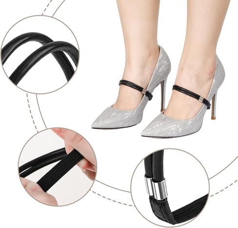1 Pair Womens Shoe Straps Belt Clear Detachable Replacement Ankle Straps for Heels Elastic High Heels Shoe Straps Dual-Purpose Shoe Belt Band for Women Girls Holding Loose High Heels in Saudi Arabia