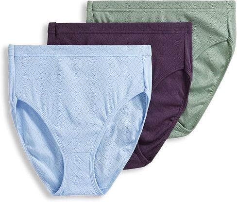 Jockey Women's Underwear Elance Breathe French Cut - 3 Pack, Flowing Fine/Frothy Blue/Navy, 10 in Saudi Arabia
