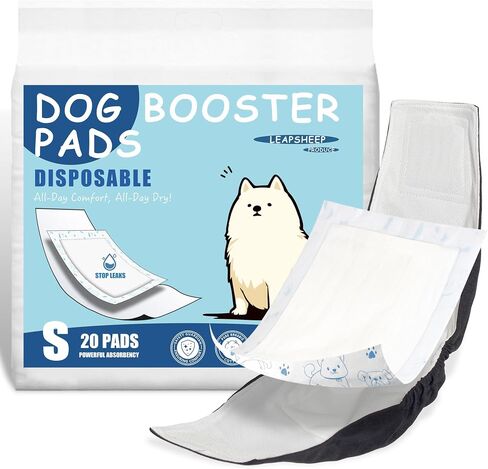 Leapsheep Dog Digip Diaper Liners Peals for Class and Edual Cogs ، منصات فترة الكلاب ، وسادات داعم الكلاب الناعمة الفائقة التي تناسب فرق البطن ، واللفائف ، وحفازات الكلاب القابلة للغسل (S ، 20) in Kuwait
