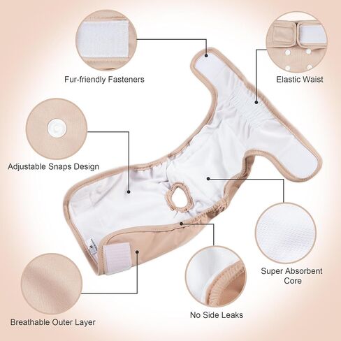 Wegreeco Cat Diapers, Cat Diapers for Male Female Spraying Incontinence, Reusable Adjustable Highly Absorbent (3 Pack, Small) in Saudi Arabia