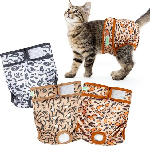 Wegreeco Cat Diapers, Cat Diapers for Male Female Spraying Incontinence, Reusable Adjustable Highly Absorbent (3 Pack, Small) in Saudi Arabia