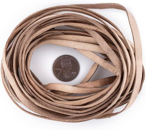TheBeadChest 1.5mm Brown Flat Leather Cord (15ft) in Saudi Arabia