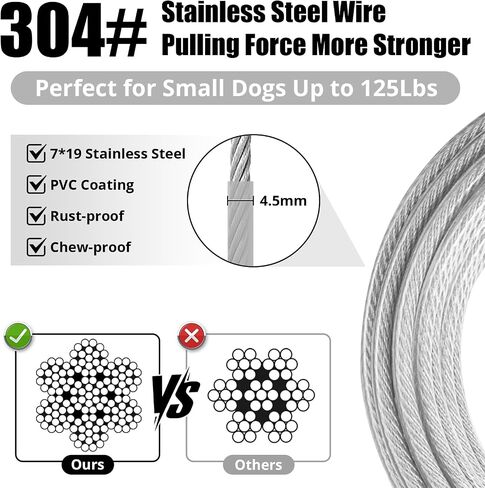 jenico Dog Tie Out Cable: 10ft Dog Leads for Yard Heavy Duty - Reflective Chain Leash for Outside Small Large Dogs Up to 125lbs Outdoor Runner Camping in Kuwait