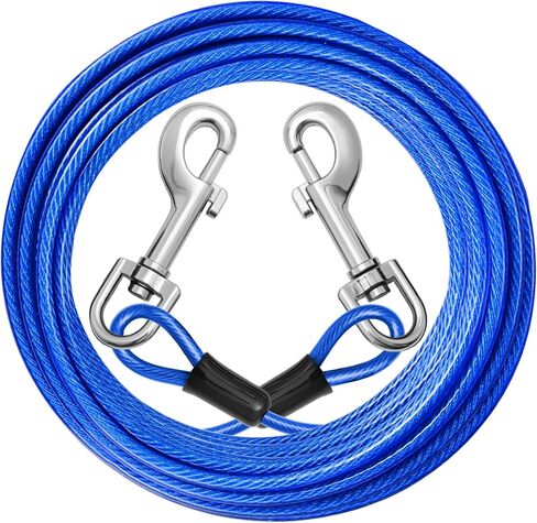 jenico Dog Tie Out Cable: 10ft Dog Leads for Yard Heavy Duty - Reflective Chain Leash for Outside Small Large Dogs Up to 125lbs Outdoor Runner Camping in Kuwait