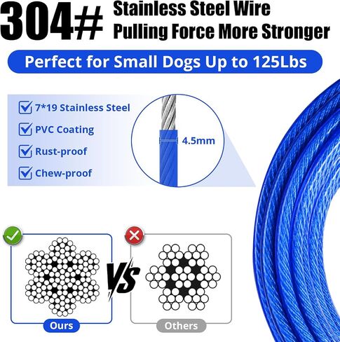jenico Dog Tie Out Cable: 10ft Dog Leads for Yard Heavy Duty - Reflective Chain Leash for Outside Small Large Dogs Up to 125lbs Outdoor Runner Camping in Kuwait