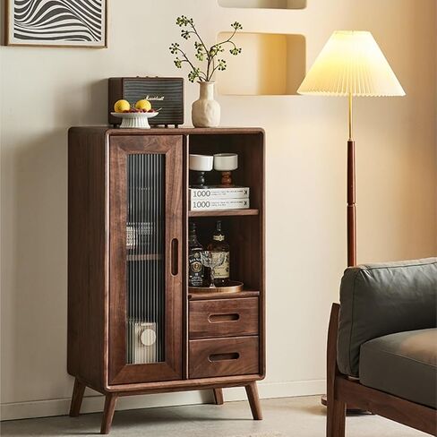 Sideboard Cabinet Black Walnut Buffet Cabinet Wooden Sideboard Living Room Cabinet Dining Room Furniture Cabinet with Door Sideboard Cabinet with Drawers in Saudi Arabia