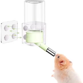 Hamster Water Bottle with Magnetic Stents,Guinea Pig Water Bottle No Drip,Small Animals Water Bottle Dispenser for Glass Tank,for Hamster Guinea Pig Bunnies Ferrets Hedgehog Other Small Pets,4oz