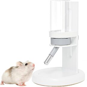 Marchul Hamster Water Bottle for Glass Tank, No Drip Guinea Pig Water Bottle with Stand/Holder Adjustable, Leak-Proof Small Animal Water Bottles for Hamsters (4oz, White)
