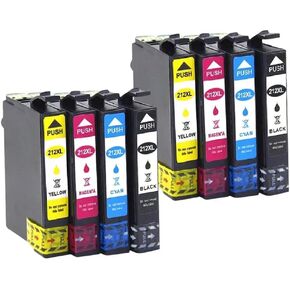Remanufactured 212 212XL Ink Cartridge Compatible with T212XL T212 Compatible with Expression XP-4100 XP-4105 Workforce WF-2830 WF-2850(8pcs 2set)