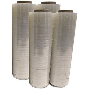 1 X Four (4) Plastic Shrink Stretch Wrap 445mm x 450m, 4RLS/CS