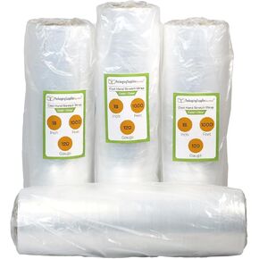 Cast Hand Stretch Film Wrap, Heavy Duty Shrink Wrap Roll, Clear, 18 Inch x 1000 Feet, 100 Gauge, 4 Pack