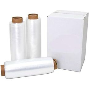 18" x 1500' 80 Gauge 4 Rolls Pallet Wrap Pre-Stretched Stretch Film Hand Shrink Wrap 1500FT