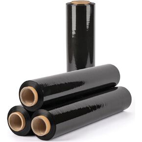 Primepack Heavy Duty Stretch Wrap | Clear Plastic Shrink Wrap for Moving and Pallet Wrapping | 80 Gauge Thick | 18" x1500 Roll (8 Pack)