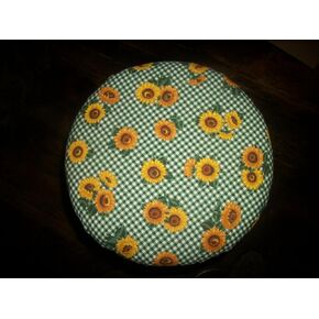 Sunflower Hunter Green Check Kitchen Bar Stool Seat Slip Cover