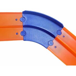 K TOMOTO 90 Degree Double Track Banked Turn Compatible with Hot Wheels, 2 Lane Curved Racetrack Connector for Hotwheels Track Replacement