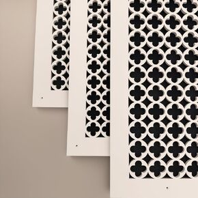 Vent Cover for walls and ceiling 1/4" Thick Primed white Custom Size Fan cover Wall Register Ceiling Register Air Return ventilation cover Style # 4
