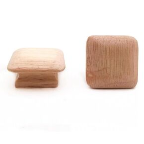 Square Wooden Cabinet Knobs – Set 5PCS Natural Wood Drawer Pulls for Furniture, Nordic Style Cabinet Handles with Screws – DIY Wardrobe, Shoe Cupboard & Door Hardware (A)