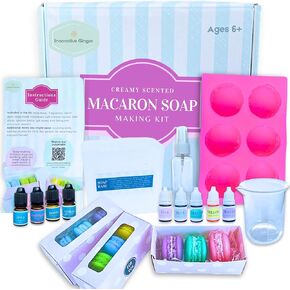 DIY Macaron Soap Making Craft Kit for Kids, Teens, and Adults - Fun, Easy, Creative - Large Soap Macarons - Perfect Birthday & Holiday Gift - Unique, Mess-Free, All-In-One Kit (Macaron)