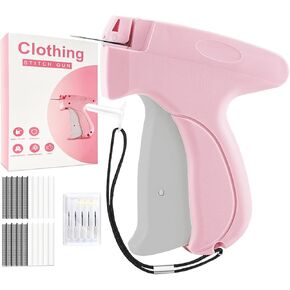 Stitch Gun for Clothes, Mini Handheld Tagging Gun for Clothing Quick Clothing Fixer, Sewing Kit Includes 6 Ultra Fine Needle, 1000 Black Fasteners & 1000 White Fasteners