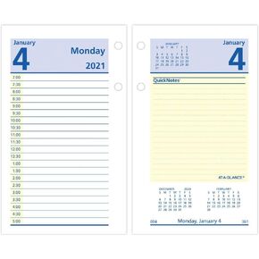2021 Daily Desk Calendar Refill by AT-A-GLANCE, 3-1/2" x 6", Loose-Leaf, QuickNotes (E5175021)