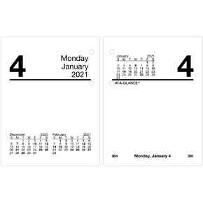 2021 Daily Desk Calendar Refill by AT-A-GLANCE, 3" x 3-3/4", Loose-Leaf, Compact (E9195021)