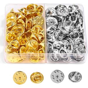 100pcs ظهور الدبوس الفضي والذهبي ، دبوس قفل الفضة والذهبي لظهر ظهور دبوس قفل