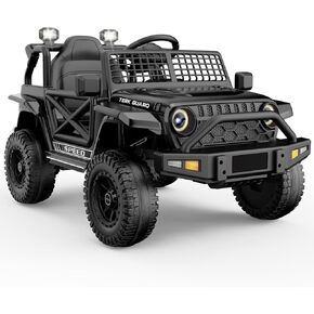 Ride On Truck,12V7AH Electric Jeep Car for Toddlers 1-3, Power Wheels with Parent Remote Control for Kids Christmas & Birthday Gift,Black