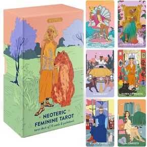 Wyspell Feminine Tarot Deck - Bordless Tarot Cards with Guide Book for Beginners - Beginner Taro Deck Cards