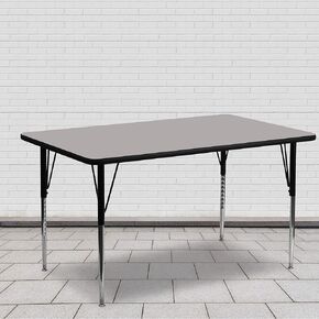 EMMA + OLIVER 24x60 Oak HP Laminate Adjustable Activity Table in Kuwait