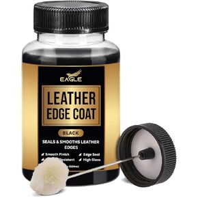 Leather Edge Kote for Leather – Leather Edge Paint with Built-in Applicator for Purses, Belts, Shoes, Couches – Flexible, Water-Resistant Finish – Edge Sealer & Restorer (4oz)