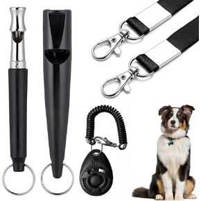 3 PCS Dog Whistles Set, Adjustable Recall Dog Training Whistle Silent Dog Whistle to Stop Barking with Lanyard,Dog Clicker(Orange)