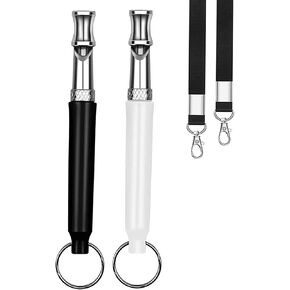 Dog Whistle, 2 Pack Ultrasonic Dog Whistle to Stop Barking for Dogs, Professional Recall Dog Training Whistles, Adjustable Ultrasonic Silent Dog Whistle to Stop Barking Control Devices, with Lanyard