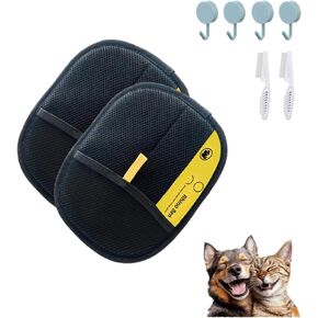Pet Hair Remover Electrostatic Gloves, Electrostatic Pet Hair Remover, Pet Hair Removal Glove, Static Removal Gloves for Pet Hair, Reusable Hair Remover, For Couch, Furniture, Carpet, Car Seat (2pcs)