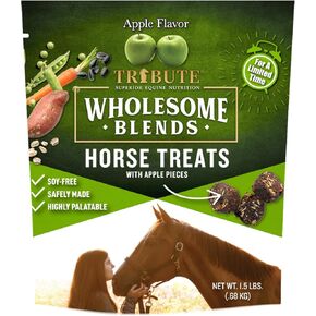 TRIBUTE Wholesome Blends Soy-Free Apple Flavored Horse Treats, 1.5 lb Bag