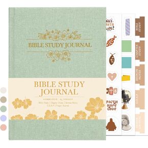 XKDOUS Bible Journal Church Notes Journal, Bible Study Supplies Bible Notebooks Sermon & S.O.A.P Bible Study Journals for Note Taking, Christian Notebook for Women with Notes and Tabs, Linen Pink
