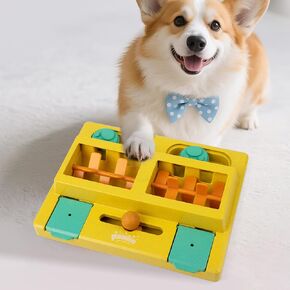 Pawise Dog Puzzle Feeder Toy,Fun Slow Feeder 3 Levels, Pup Food Treat Feeding Dispenser for IQ Training & Mental Enrichment, Interactive Gift for Boredom and Smart Dogs (Blue & Gray, Round)