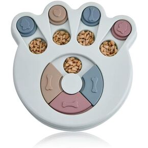 Paw Print Shaped Slow Feeder for Dogs, Light Blue