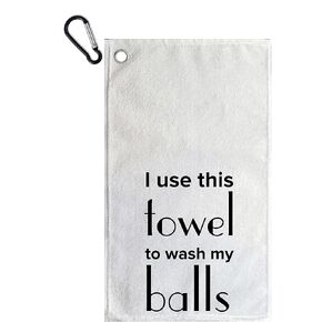 Golf towel I use this towel to wash my balls funny ball cleaner gift for men or women (11x18)