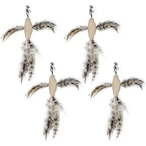 Feather Toys, 3 Pcs Simulation Insects Grasshopper Refills, Cat Toys Replacement Feathers for Cat Kitten Wand.