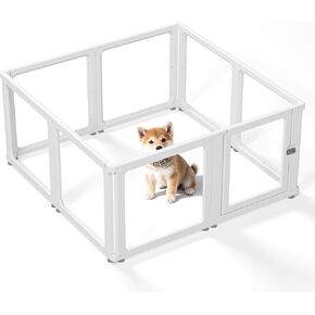 Citylife Dog Playpen with Door Clear Pet Playpen for Indoor Outdoor Easy to Install and Remove Puppy Playpen for Dogs, Cats, Bunnies, Pigs, 8 Panels