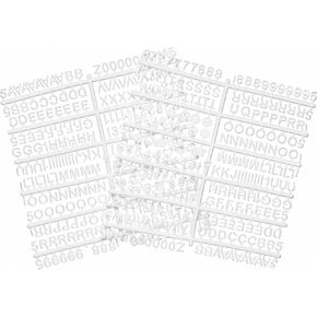 1/2 Inch Letters for Felt Letter Boards, 494 Pcs Including Small Characters, Numbers, Symbols for Changeable Plastic Message Boards (White)