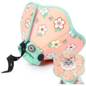 Cat Cone Collar Soft for Wound Healing, Air Breathable Neck Recovery Cone Anti Scratch Licking, Small Adjustable Surgery Cat Head Cone Alternative for Kittens(Size: M)