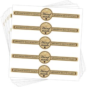 Food Retail Package Seal Labels,9x1 Inch Safe Secure Package Tamper Resistant Stickers for Handmade Baking Craft Arts （200 Pcs）