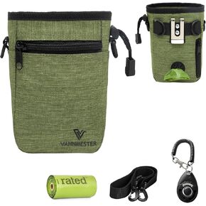 Dog Treat Fanny Pack,Dog Treat Bag for Men Women,Built-in Poop Bag Dispenser,Dog Treat Pouch for Training,Walking,Running (Green)