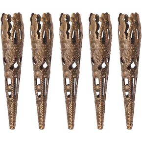 100pcs Bead Caps Style Iron Long Cones Metal Filigree Bead End Caps Spacers for Tassel Jewelry DIY Craft Making (Bronze)