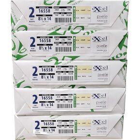 8.5 x 14 Excel One Carbonless Paper, 2 Part Reverse (Bright White/Canary), 1250 Sets, 2500 Sheets, 5 Reams