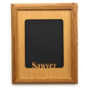 Personalized Name Picture Frame (5x7 (holds 3x5 Photo), Honey)
