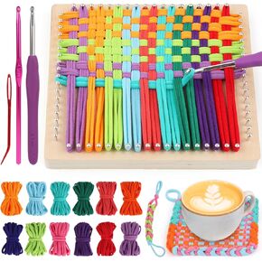 Aelelike Weaving Loom Loom Kit for Kids ، مجموعات نول خشب Potholder بما في ذلك 192 PCS حلقات حرفية ملونة تعليمات مفصلة للفتيات الذين تتراوح أعمارهن
